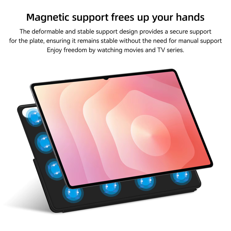 Samsung Smart Book Cover Magnetische Hülle für Galaxy Tab S9 S10 Plus 12,4 Zoll und Tab S9 S9 FE S10 11 Zoll mit Stifthalter, Schwarz - Bild 2