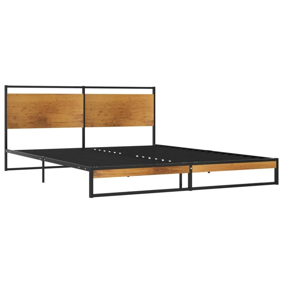 vidaXL Bettgestell aus Metall im Industrial Design, B/T: 140 x 200 cm - Bild 2