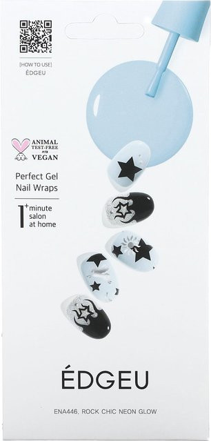 EDGEU Perfect Gel Nail Wrap Ena 446 Rock Chic Neon Glow, 19-teiliges Set, White - Bild 1