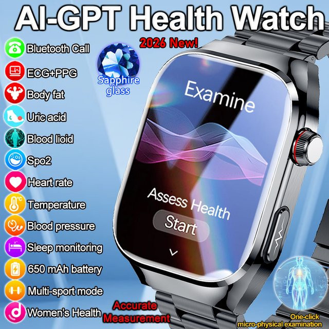 Yaocx Smart Watch mit Körperfettanalyse, EKG, PPG, Blutdruck- und Blutsauerstoffmessung sowie Anruffunktion in Pink - Bild 1