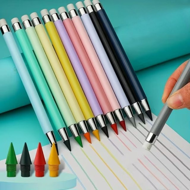 Eternal Inkless Farbstifte im 12er Set, 12 lebendige Farben, wiederverwendbare Stifte zum Skizzieren und Zeichnen für den Schulbedarf, Multicolor - Bild 1