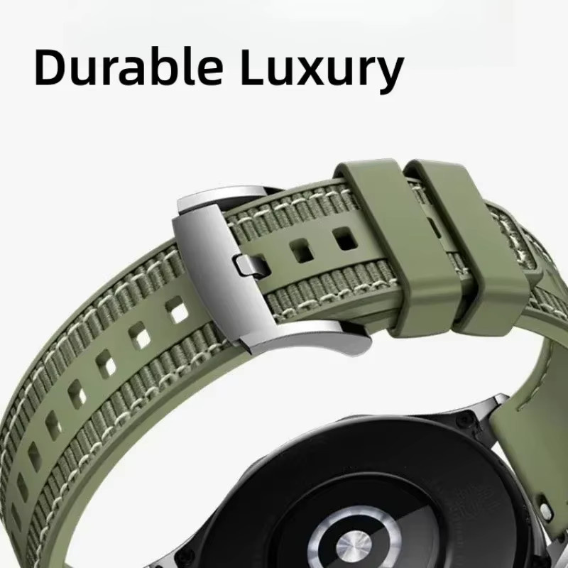 jansin Uhrenarmband Nylon Silikon, Schwarz, für Huawei GT 6 Pro 46mm - Bild 2