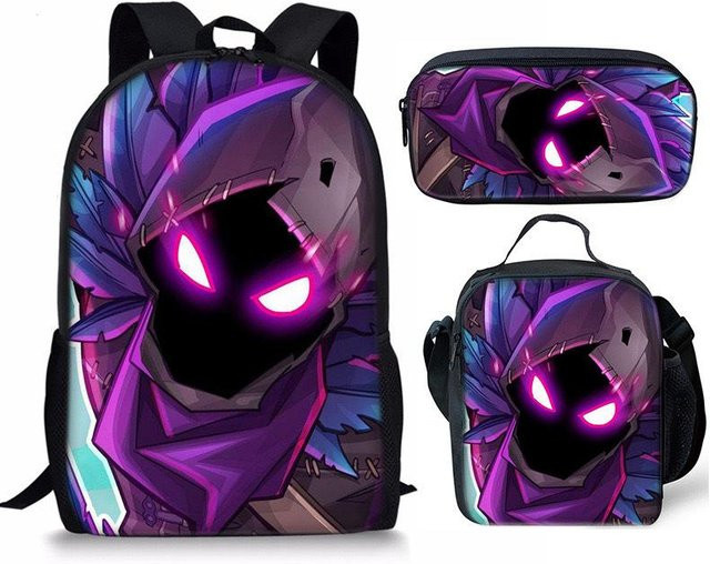 3-teiliges Fortnite Schulset mit Rucksack, Schultasche, Federmäppchen und Brotdose in Multicolour von Discover Intime - Bild 1