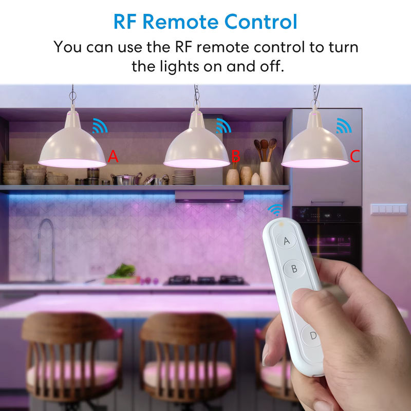 Qcsmart Wireless RF 433MHz Lichtschalter Relaismodul mit 4-Tasten-Fernbedienung 110-220V 16A - Bild 2