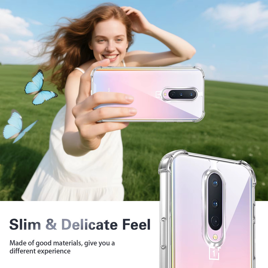 OnePlus 8 Silikon Bumper Handyhülle mit Airbag-Schutz und transparenter Rückseite für Modelle IN2013, IN2017, IN2010 und IN2019 - Bild 2