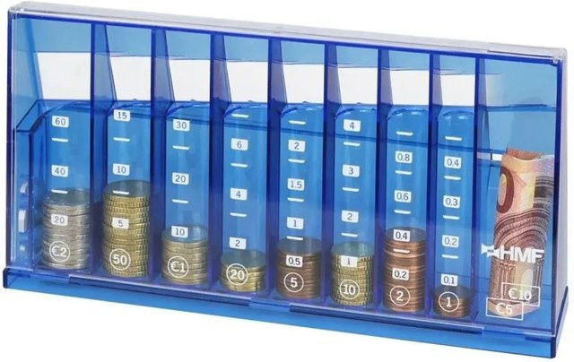 HMF Münzsortierer Euro Spardose Blau B/T/H: 24 x 5 x 12 cm - Bild 1