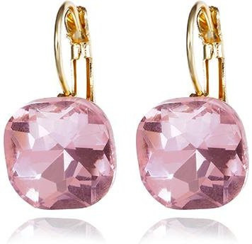 Hängeohrringe Kristall, Zinklegierung, Gold, Lila Rosa, Damen - Bild 1