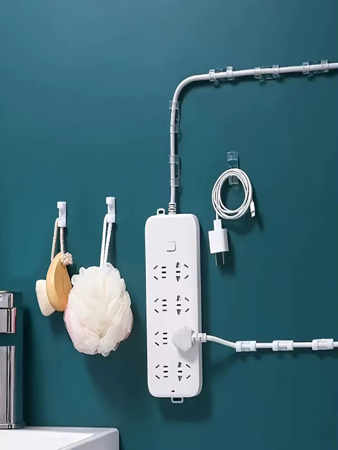 20 Stück selbstklebende Kunststoff-Kabelklemmen in Transparent für dein Kabelmanagement an Wand und Schreibtisch - Bild 3