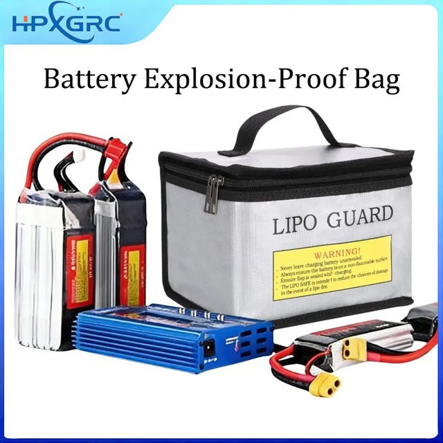 HawkSpeed Hitzebeständige Anti-Explosions-Lipo-Schutztasche für Drohnen- und RC-Akkus - Bild 1
