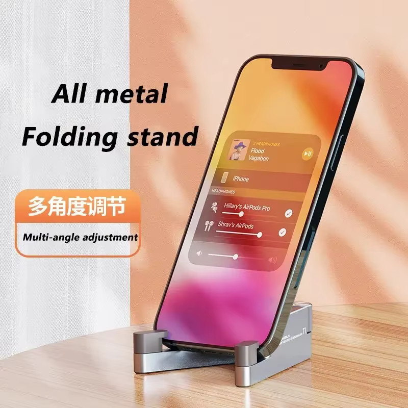 VIKEFON V-förmiger Metall Handy Ständer und Tablet Halterung für Desktop und Schreibtisch, kompatibel mit iPhone und Samsung sowie Xiaomi Smartphones - Bild 5