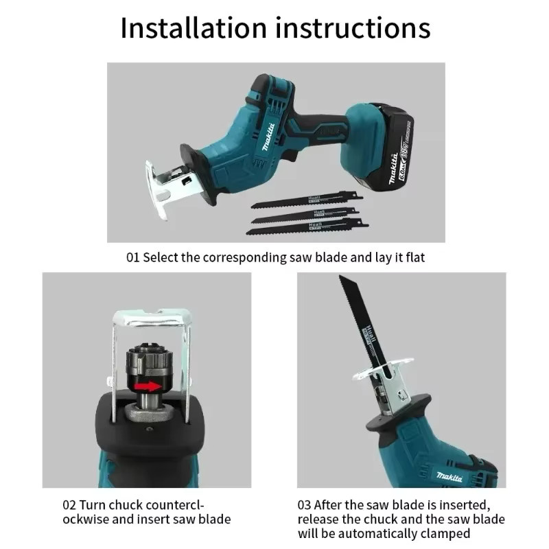 Makita ML-505 Akku-Säbelsäge als tragbares Elektrowerkzeug zum Schneiden von Holz, Metall und Rohren - Bild 4