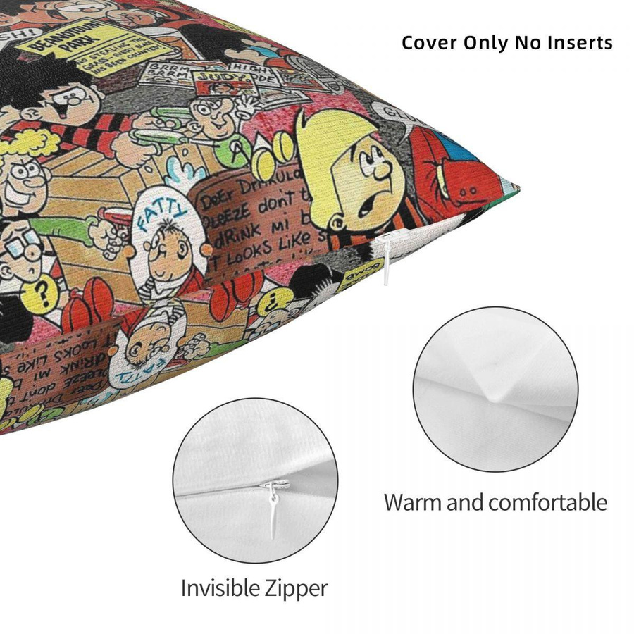 Beano Roger The Dodger quadratischer Kissenbezug aus Polyester und Leinen mit Samt-Finish, Mehrfarbig, B/B/H: 35 x 35 x 0 cm - Bild 4