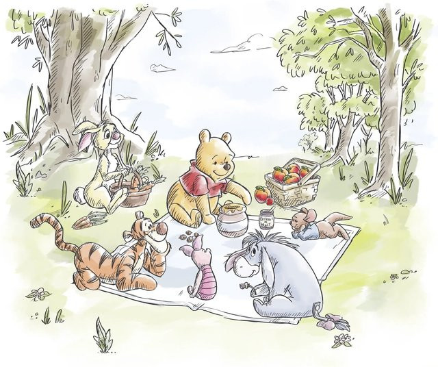 Komar Vlies Fototapete Disney Winnie The Pooh Nice For Picnics Bunt - Bild 1