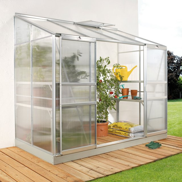 Vitavia Anlehn-Gewächshaus Ida 3300 aus eloxiertem Aluminium mit 4 mm HKP, 3,3 m² - Bild 1