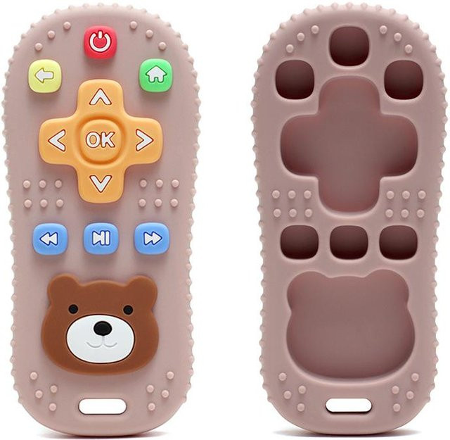 Binchi Outdoor Product Baby-Beißring in Fernbedienungsform aus Silikon, Rosa, BPA-frei Kauspielzeug für Säuglinge - Bild 1