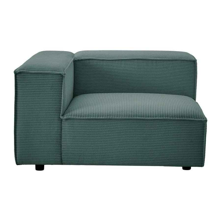 Vente-unique Sessel Ruzolo mit gerader Rückenlehne und Armlehnen in Grün aus Cord-Samt, Höhe: 121 cm - Bild 2