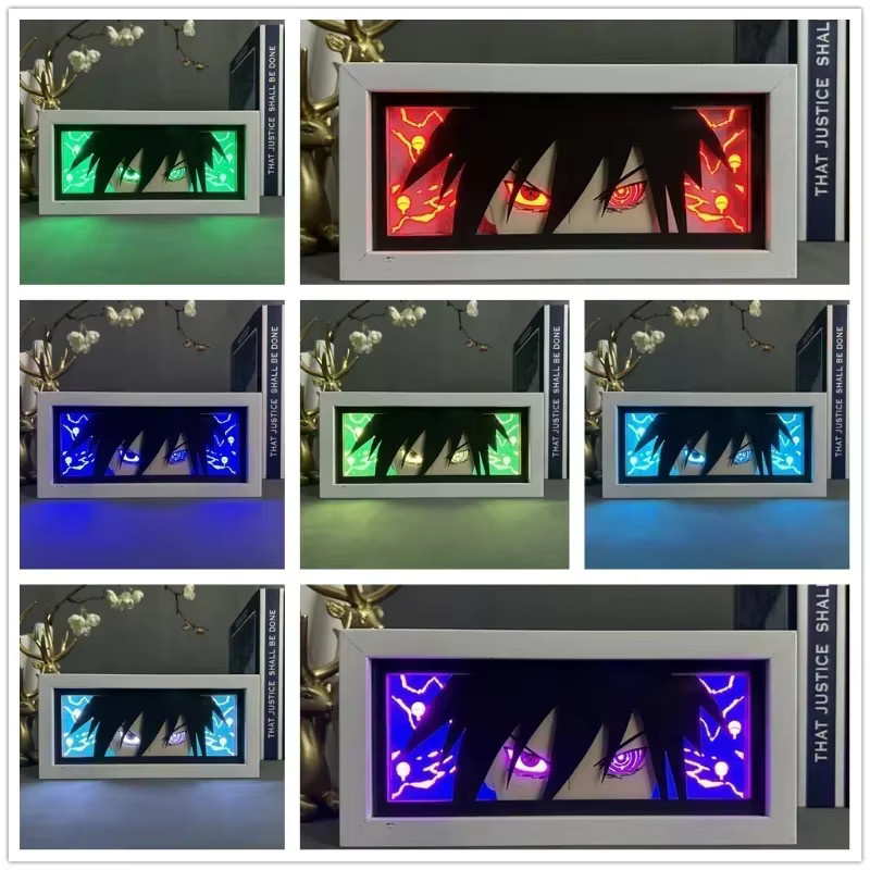 Naruto Anime Papierschnitzlampe mit Uchiha Sasuke Itachi und Kak Kakashi als dekoratives Nachtlicht für dein Schlafzimmer in Mehrfarbig - Bild 3