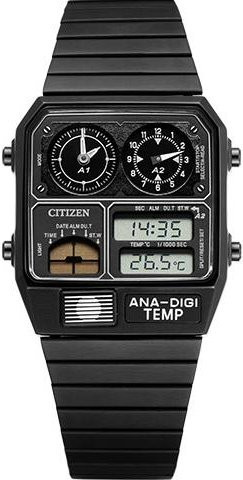 Citizen Armbanduhr, Quarz, Edelstahl, eckig, schwarz, Unisex - Bild 1