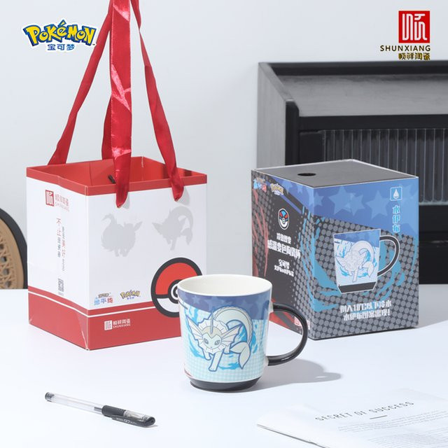 SHUNXIANG Pokémon Evoli Farbwechselnde Keramiktasse für Kinder, Mehrfarbig - Bild 1