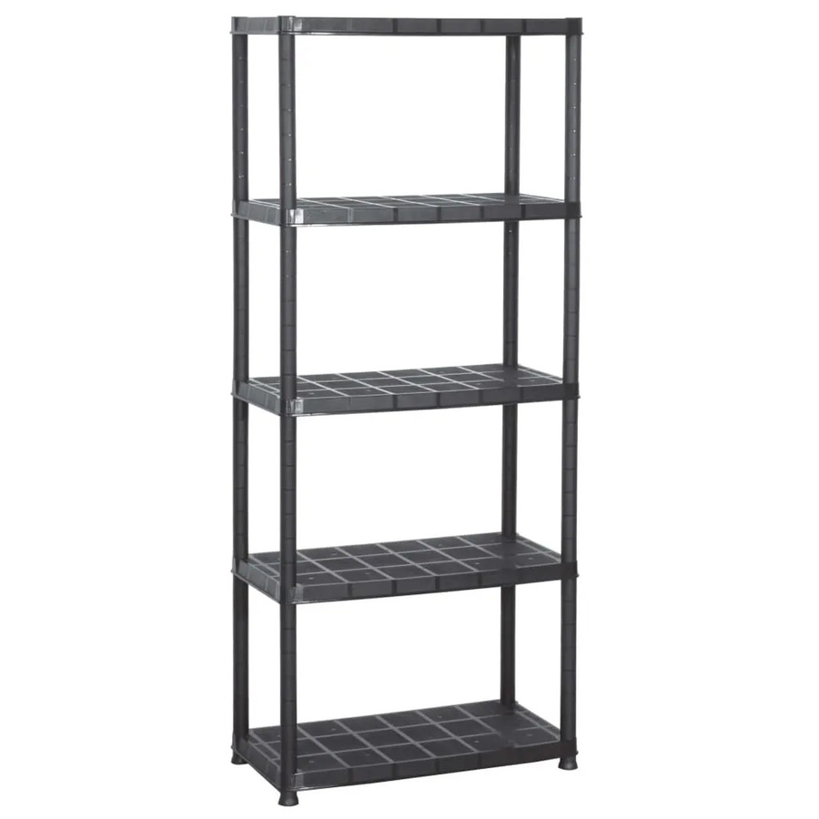 vidaXL Lagerregal 5-Tier aus Kunststoff in Schwarz, B/T/H: 71 x 38 x 170 cm - Bild 2