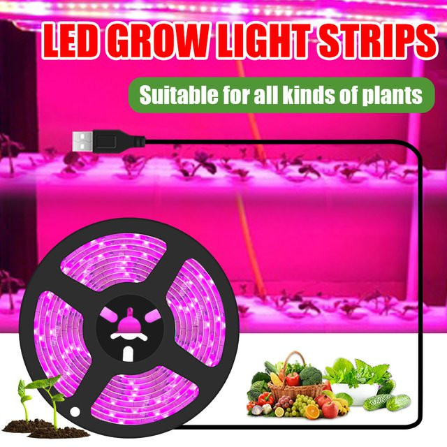 Arteco Full Spectrum Phyto LED Pflanzenlampe USB 5 V mit 2835 SMD Streifen für Hydrokultur und Gewächshaus, Mehrfarbig - Bild 1