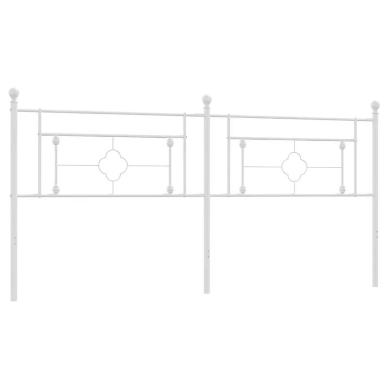 Vidaxl Metall-Kopfteil in Weiß im klassischen und minimalistischen Design, Breite: 200 cm - Bild 2