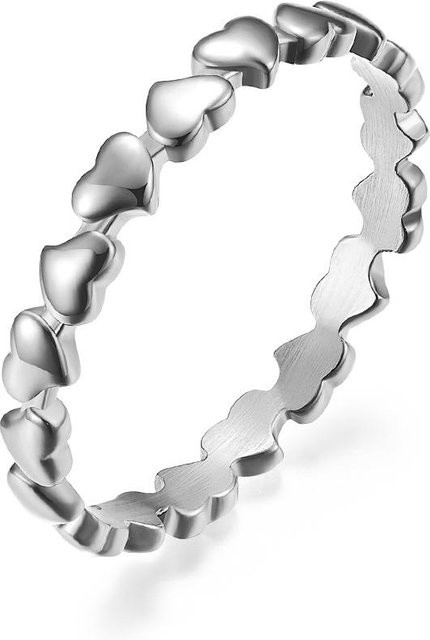 YIRAN Jewelry Ring, Edelstahl, Herzform, Weiß, Damen - Bild 1