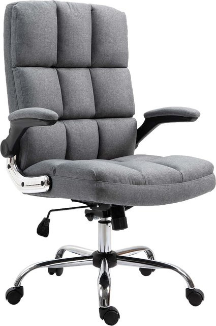 MCW Bürostuhl J21 Chefsessel Drehstuhl in Grau aus Stoff mit Kopfstütze und Höhenverstellung B/T/H: 72 x 73 x 120 cm - Bild 1