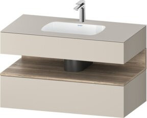 Duravit Einbauwaschtisch-Möbel-Set Qatego in Beige, B/T/H: 100 x 55 x 60 cm - Bild 1