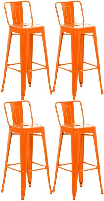 CLP 4er Set Barhocker Mason in Orange im Industrial Design - Bild 1