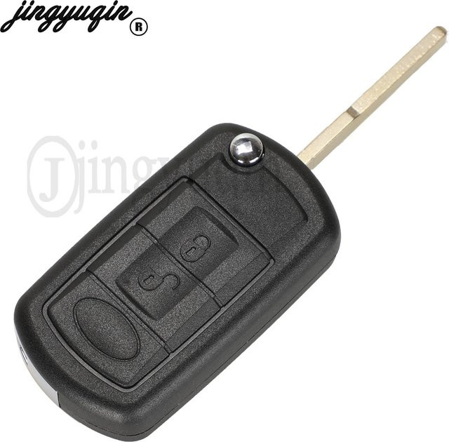 Jingyuqin Klappbares Flip-Fernbedienungsschlüsselgehäuse für Land Rover Range Rover Sport LR3 Discovery HU101 in Schwarz - Bild 1