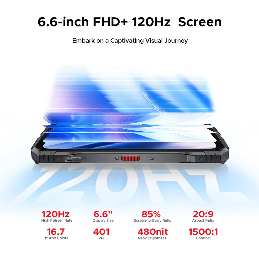 DOOGEE S118 Pro 5G Outdoor-Smartphone mit 10800mAh Akku, Dimensity 7050, 6,6 Zoll FHD 120Hz Display, 24GB RAM und 512GB ROM, NFC, Android - Bild 1