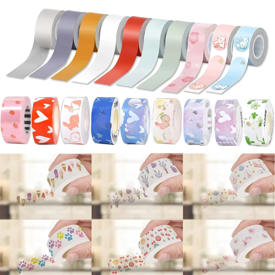 KingJim selbstklebendes Etikettenpapier für MAKEID M1 L1 E1 P12 P15 P50 Q30 D30 in Blau und Weiß - Bild 3