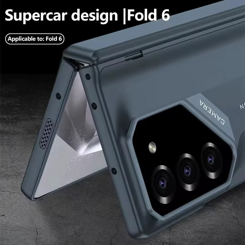 Luxuriöse matte Handyhülle in Grün mit magnetischem Scharnier und Vollbild-Schutzfolie aus gehärtetem Glas für Samsung Galaxy Z Fold 7, Z Fold 6 und Z Fold 5 - Bild 3