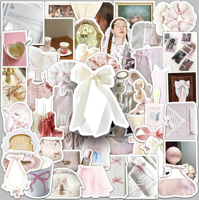 50 Stück Ballett-Aufkleber im INS-Stil von AnimeWorlds Store, ästhetische Girly-Dekoration für Guka und Journal, wasserfest und selbstklebend, Mehrfarbig - Bild 1