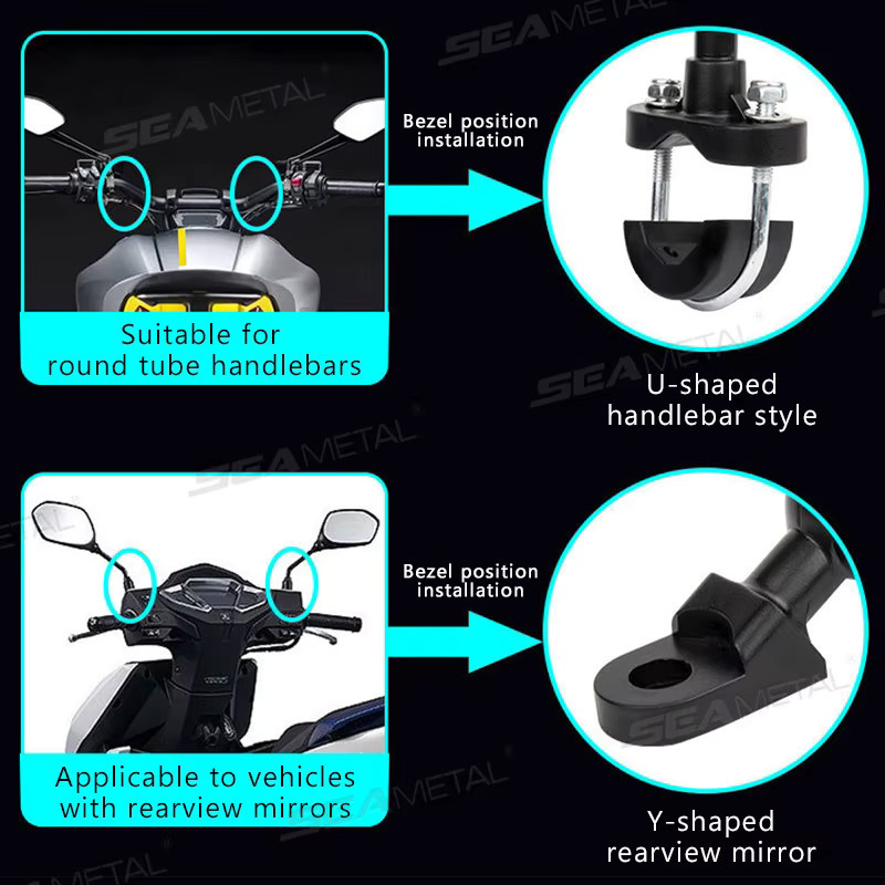 BLALION Motorrad Handyhalterung mit Stoßdämpfung und Acht-Krallen-System für Smartphones von 4,7 bis 7,1 Zoll, Schwarz - Bild 3