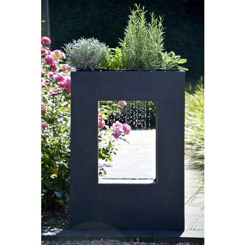 Dobar Gartenbrunnen Cascade mit Pflanzkasten aus Polyresin in Grau, B/T/H: 19 x 54,5 x 76 cm - Bild 6