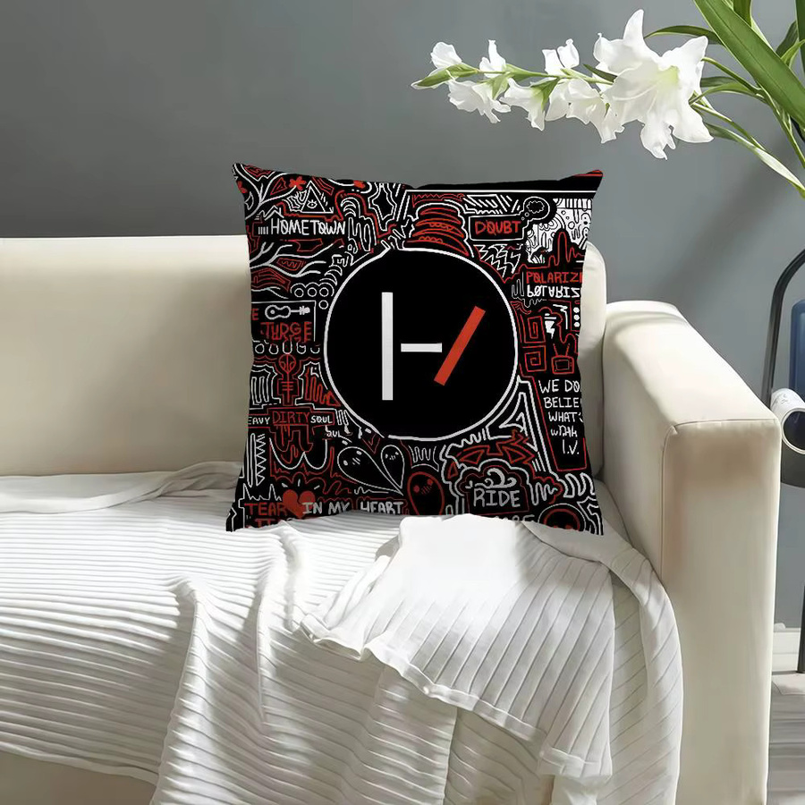 T-Twenty One Pilot Band Kissenbezug mit Grafikdesign, B/B/H: 45 x 45 x 45 cm - Bild 3