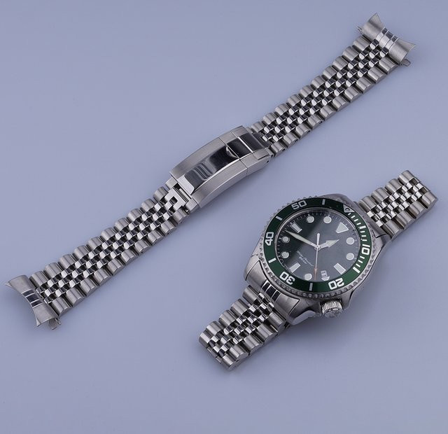 Rolamy Uhrenarmband Edelstahl, Jubilee-Armband, 22 mm, Silber - Bild 1