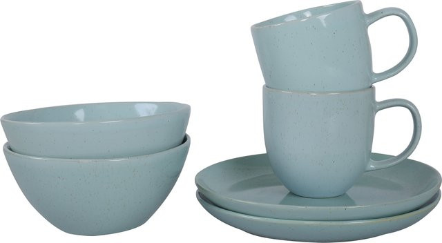 Bongusto Frühstücks-Set aus Keramik und Steinzeug in Blau - Bild 1