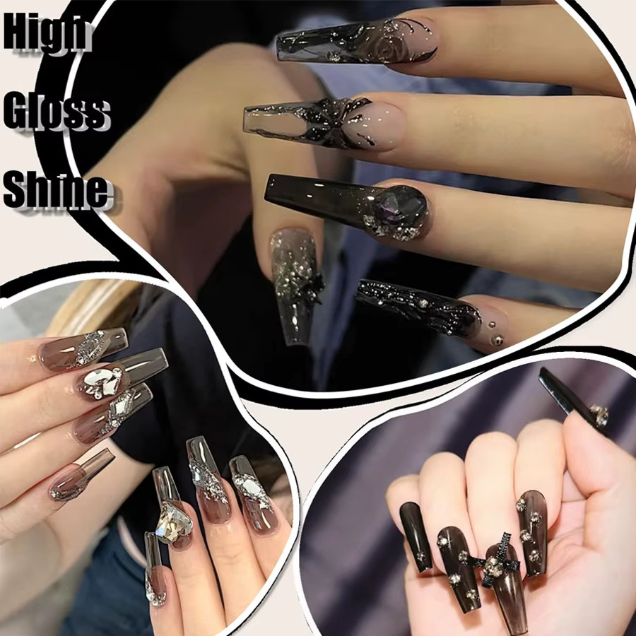 QAZIXU Nagellack, Schwarz, Glänzend - Bild 3