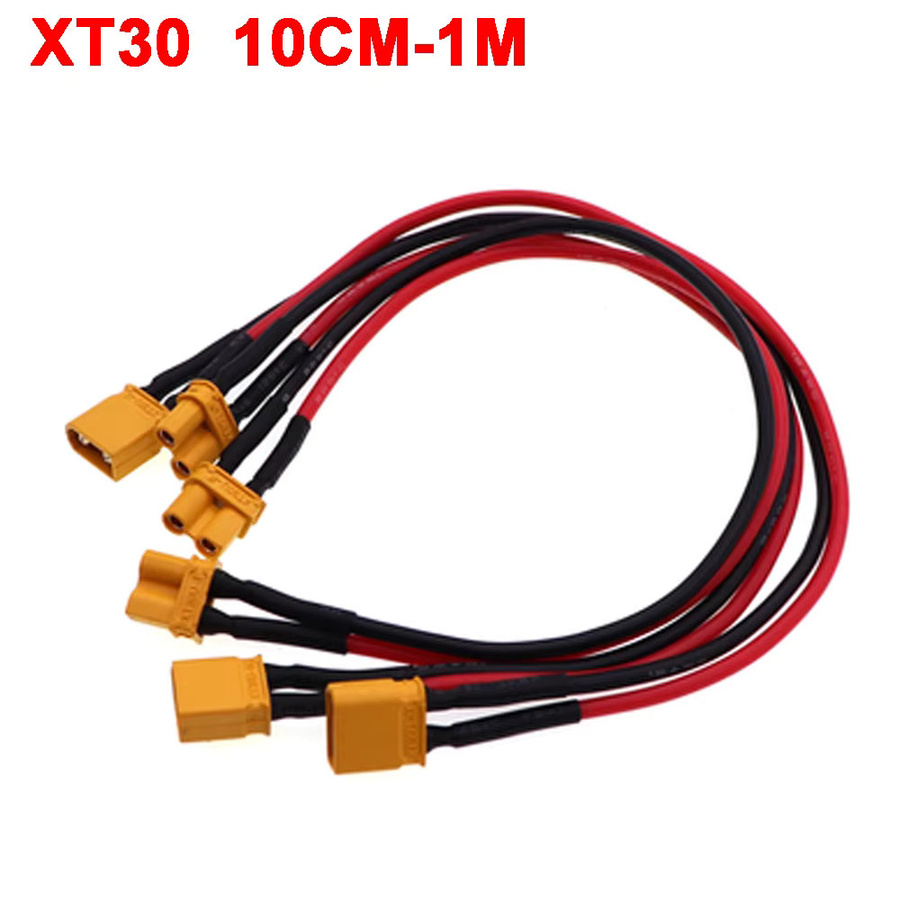HBXINTAO XT30 Verlängerungskabel mit U-Stecker und Buchse, Silikonkautschuk-Kabel 18AWG, Farbe: Rot - Bild 2