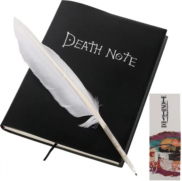 Death Note Anime Notizbuch mit Federstift, schwarzes Hardcover aus Kunstleder, liniertes Papier - Bild 1