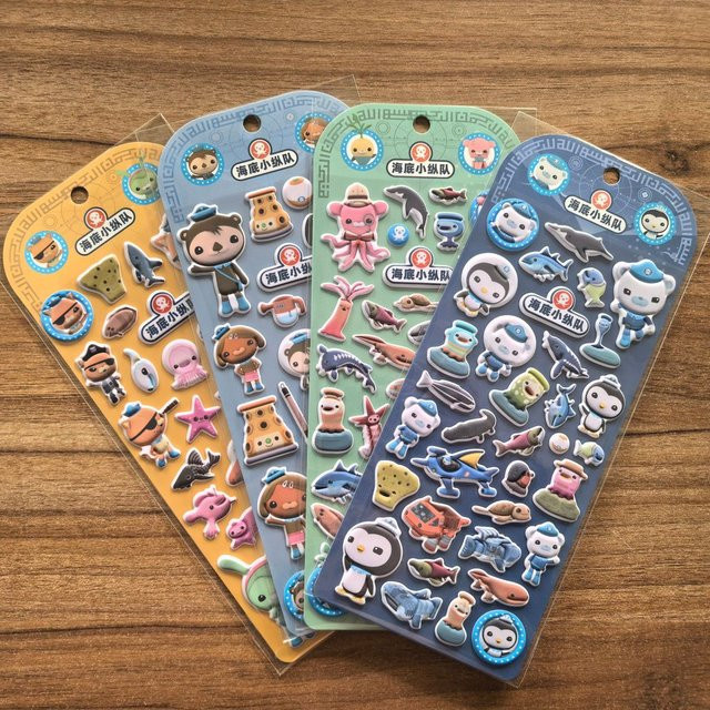 Octonauts Charakter-Aufkleberpaket, 4-teiliges Set, dekorative 3D-Aufkleber - Bild 1