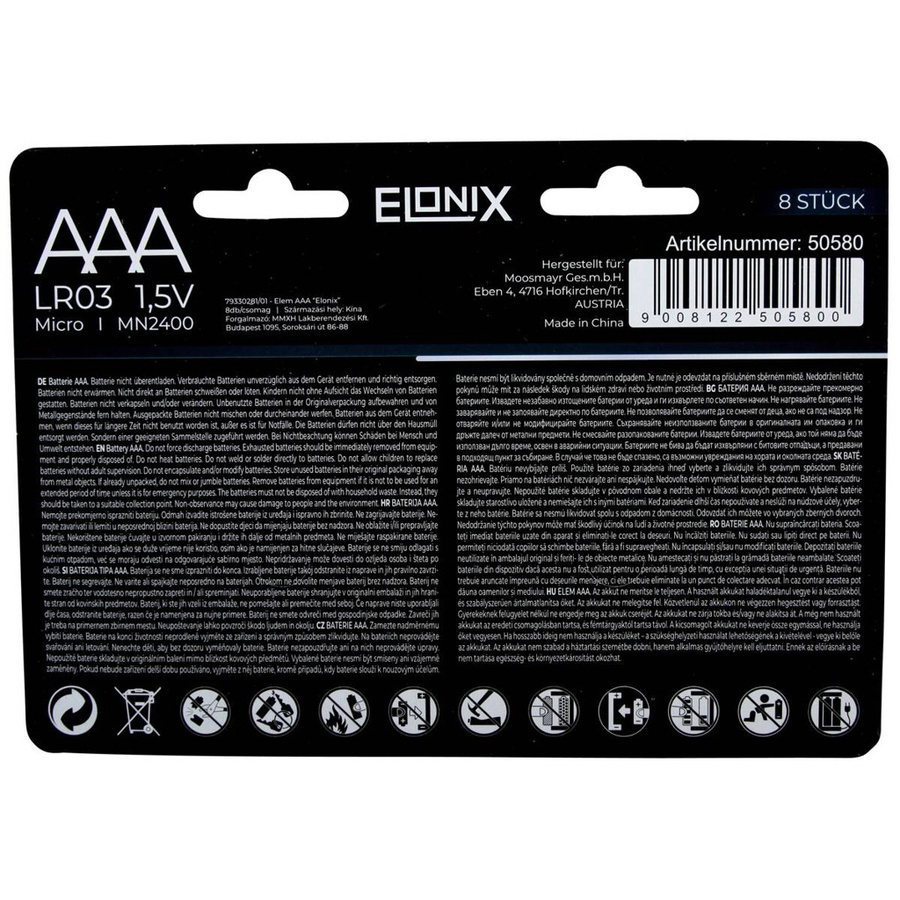 Elonix AAA/Micro Batterien LR03 im 8er Pack - Bild 2