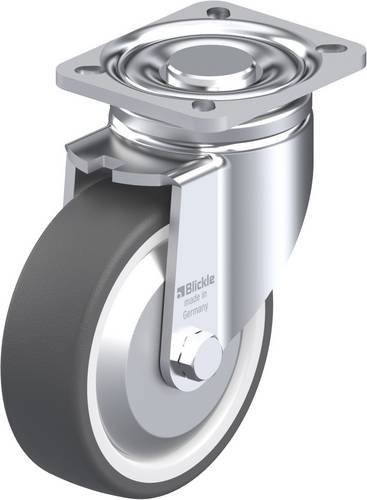 Blickle Lenkrolle LH-POTH 125R-1-FA in Grau und Weiß mit 125 mm Rad-Durchmesser und 350 kg Tragfähigkeit - Bild 1