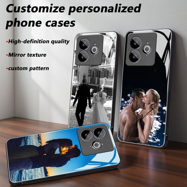 Personalisierte Fotospiegel-Handyhülle für Realme GT 7/6/5/2/Pro/Neo 5/Neo 3/SE in Schwarz und Mehrfarbig - Bild 1