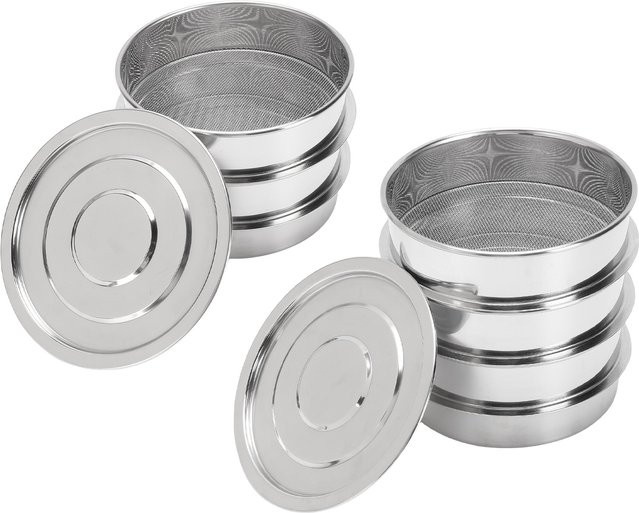 TOPINCN Stapelbares Keimungsset aus Edelstahl in Silber, Keimschale mit Deckel und Basis für Bohnen, Erbsen und Brokkoli, Durchmesser: 17,0 cm - Bild 1