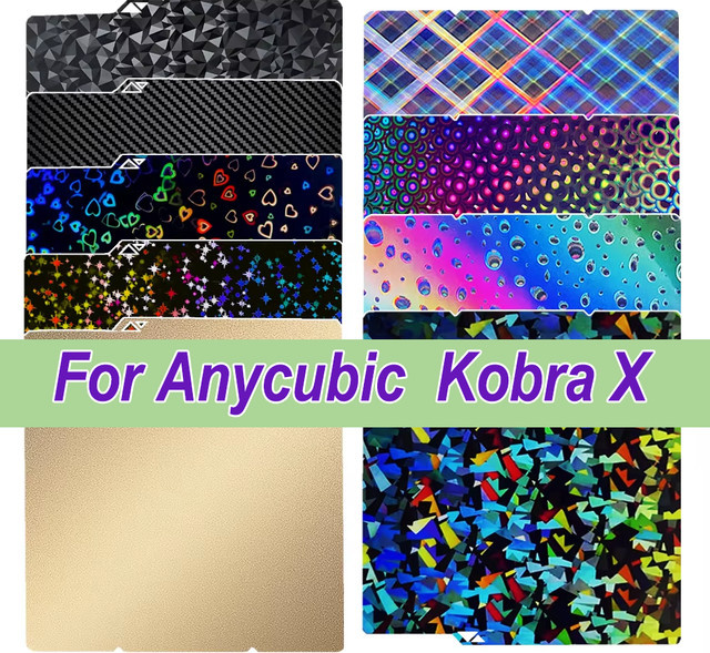 Anycubic PEI-Folie für Kobra X Bauplatte, doppelseitig strukturiert und glatt, B/T: 264 x 276 mm - Bild 1