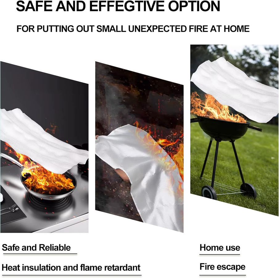 Sanke Rescue Flammhemmende Feuerlöschdecke aus Fiberglas für den Notfall - Bild 4